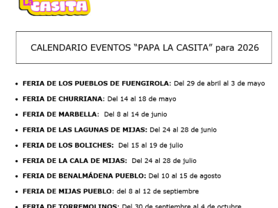 Calendario eventos 2026